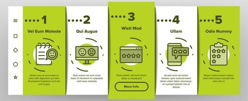 Satisfaction Feedback Onboarding Icons Set Vector