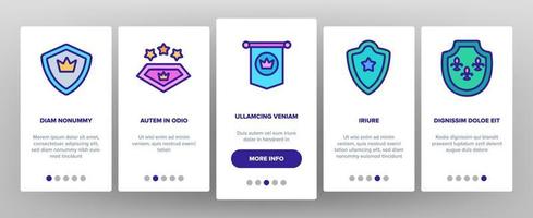 Blazon Shield Shapes Onboarding Icons Set Vector