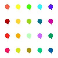 Line icon collection of vibrant multicolored speech bubbles in form of heart vector