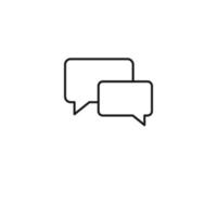 Black and white simple sign. Monochrome minimalistic illustration suitable for apps, books, templates, articles etc. Vector line icon of rectangular speech bubble for different words