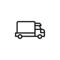 carretera, transporte, señal de tráfico. símbolo vectorial perfecto para anuncios, tiendas, tiendas, libros. trazo editable. icono de línea de camión o furgoneta vector
