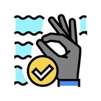 ok diver gesture color icon vector illustration