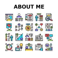 About Me Presentation Collection Icons Set Vector