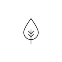 Ecology, nature, eco-friendly concept. Outline symbol drawn with black thin line. Suitable for adverts, packages, stores, web sites. Vector line icon of leaf of plant