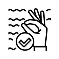 ok diver gesture line icon vector illustration