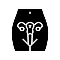 uterus female organ glyph icon vector illustration