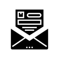 aviso de entrega glifo icono vector ilustración signo