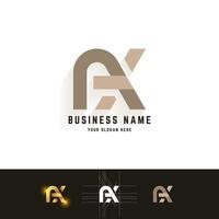 Letter AX or NX monogram logo with grid method design vector