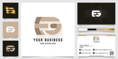 Letter EG or FG monogram logo with business card design vector