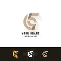 Letter GS or G5 monogram logo with grid method design vector