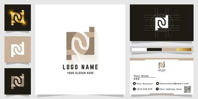 Letter pd or N monogram logo with business card design vector