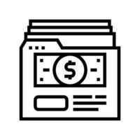 investment archive folder line icon vector illustration