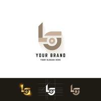 Letter LG or La monogram logo with grid method design vector