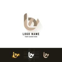 Letter bN or LN monogram logo with grid method design vector