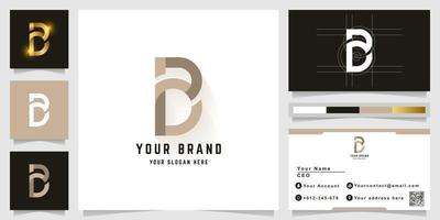 Letter B or PB monogram logo with business card design vector