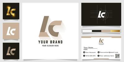 Letter K or LC monogram logo with business card design vector