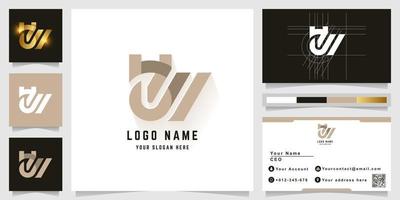 Letter HW or aW monogram logo with business card design vector