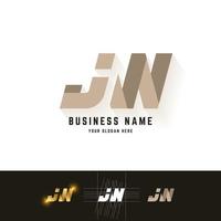 Letter jw or jN monogram logo with grid method design vector