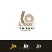 Letter Lo or Le monogram logo with grid method design vector