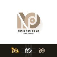 Letter NO or MO monogram logo with grid method design vector