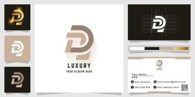 Letter DZ or DL monogram logo with business card design vector