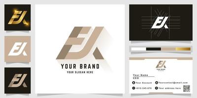 Letter EX or EK monogram logo with business card design vector