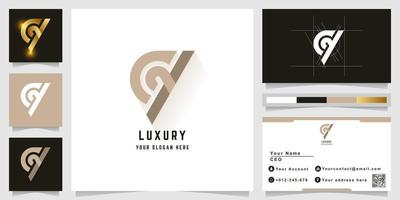 Letter CY or GY monogram logo with business card design vector