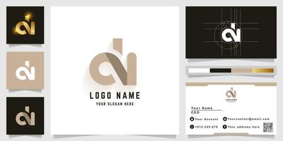 Letter dN or aN monogram logo with business card design vector