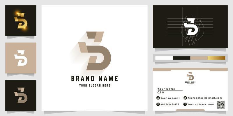 Letter B or Jb monogram logo with business card design