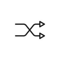 Symbols, signs, interface and internet concept. Simple monochrome illustrations for web sites, stores, apps. Vector line icon of simple crossed arrows