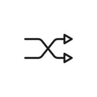 Symbols, signs, interface and internet concept. Simple monochrome illustrations for web sites, stores, apps. Vector line icon of simple crossed arrows