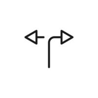 símbolos, signos, interfaz y concepto de internet. ilustraciones monocromáticas simples para sitios web, tiendas, aplicaciones. icono de línea vectorial de flecha hacia abajo como símbolo de descarga vector