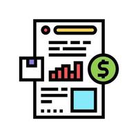 informe de investigación de mercado icono de color ilustración vectorial vector