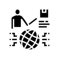 world market research presentation glyph icon vector illustration