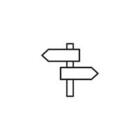 Travel, tourism, holiday, vacation sign. Minimalistic vector symbol drawn with black thin line. Editable stroke. Vector line icon of direction pointer