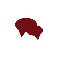 Sign and symbols concept. Outline symbol in flat style. Vibrant line icon of dark red speech bubbles vector