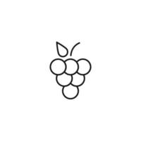 Food and nutrition concept. Minimalistic monochrome illustration drawn with black thin line. Editable stroke Vector icon of grape