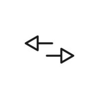 Symbols, signs, interface and internet concept. Simple monochrome illustrations for web sites, stores, apps. Vector line icon of rectangular arrow
