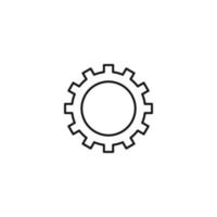Setting or engineering concept. Vector sign drawn with thin line. Editable stroke. Perfect for web sites, stores, shops. Vector line icon of gear or cogwheel