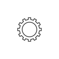 Setting or engineering concept. Vector sign drawn with thin line. Editable stroke. Perfect for web sites, stores, shops. Vector line icon of gear or cogwheel