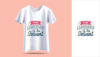 The Learnership of the servant Motivational God quotes typography t-shirt print design. Men's white and black t-shirt with short sleeve mockup. Front view. Vector template