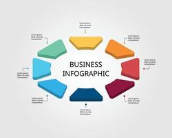 step chart template for infographic for presentation for 8 element vector