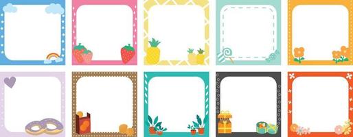 black space with cute photo frame illustration clipart for kids or worksheet vector