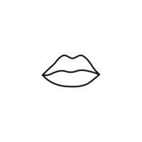 Monochrome outline sign suitable for web sites, books, banners, stores, advertisements. Editable stroke. Line icon of lips vector