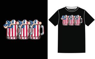 diseño de camiseta de independencia de estados unidos vector