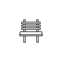 Summer activities, holiday and vacation concept. Vector sign in flat style. Suitable for web sites, stores, articles, books etc. Line icon of bench