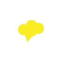 Sign and symbols concept. Outline symbol in flat style. Vibrant line icon of yellow speech bubble in form of cloud vector