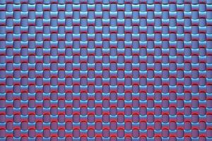 3D rendering. Blue and red pattern of cubes of different shapes. Minimalistic pattern of simple shapes. Bright creative symmetric texture photo