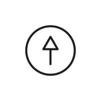 Symbols, signs, interface and internet concept. Simple monochrome illustrations for web sites, stores, apps. Vector line icon of arrow up