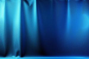 Ilustración 3d de tela azul brillante. onda de tela, textil elegante foto